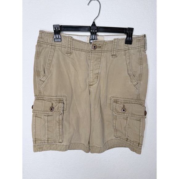 Hollister Other - Hollister Y2K Style Cargo Shorts Mens Size 30 Khaki Button Up Utility Skater